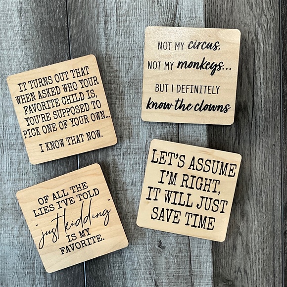 Coasters #2 Sassy Saying Wooden Bar Coaster - Picture 1 of 2